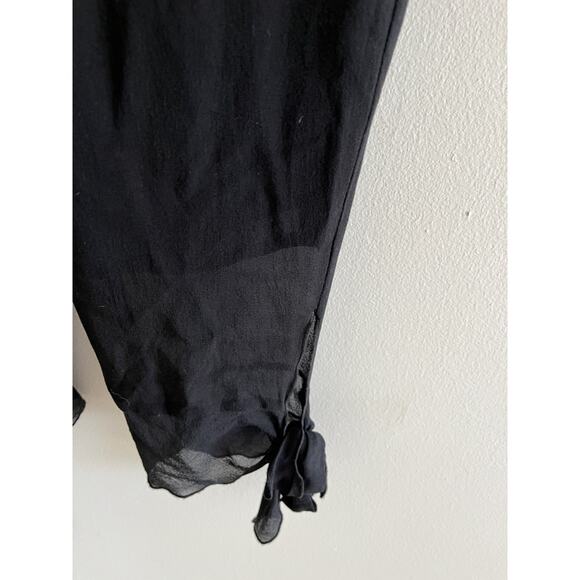 Vintage Newport News Silk Flowy Balloon Pants 10 Drop Pockets Ties '90s Boho - Picture 4 of 6